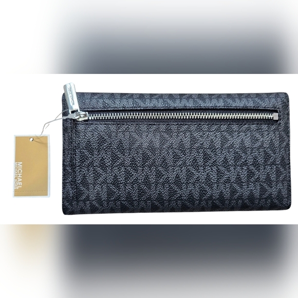 Michael Kors Black Jet Set Travel Large Trifold, NEW WITH TAGS! - Picture 3 of 7